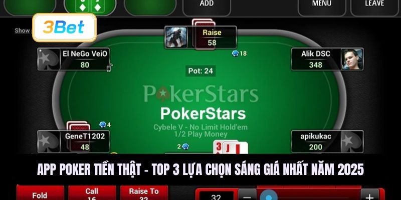 3BET Top App Poker tiền thật đáng trải nghiệm nhất năm 2025